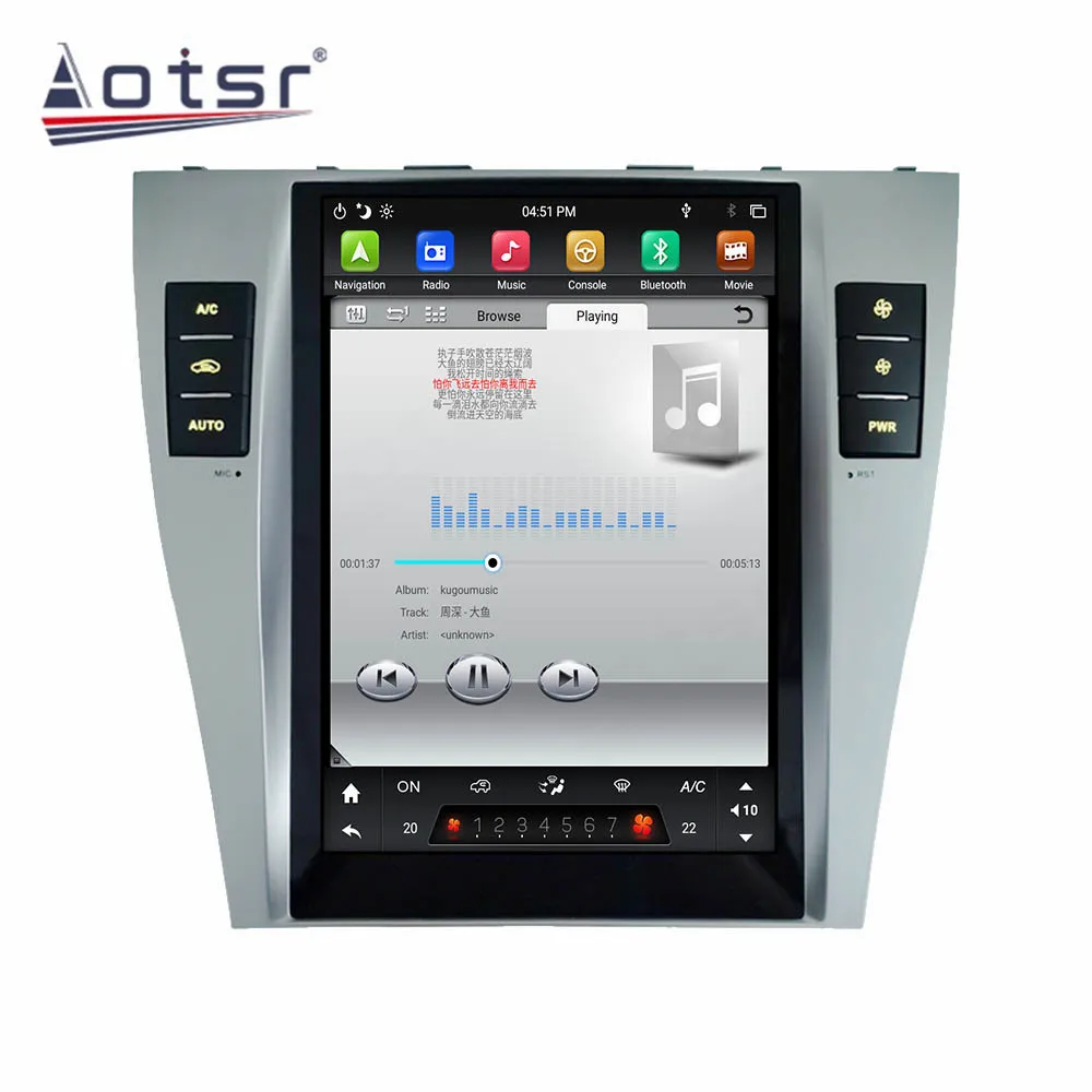 Автомобильный мультимедийный плеер с сенсорным экраном в стиле Tesla Android 9 0 для Toyota