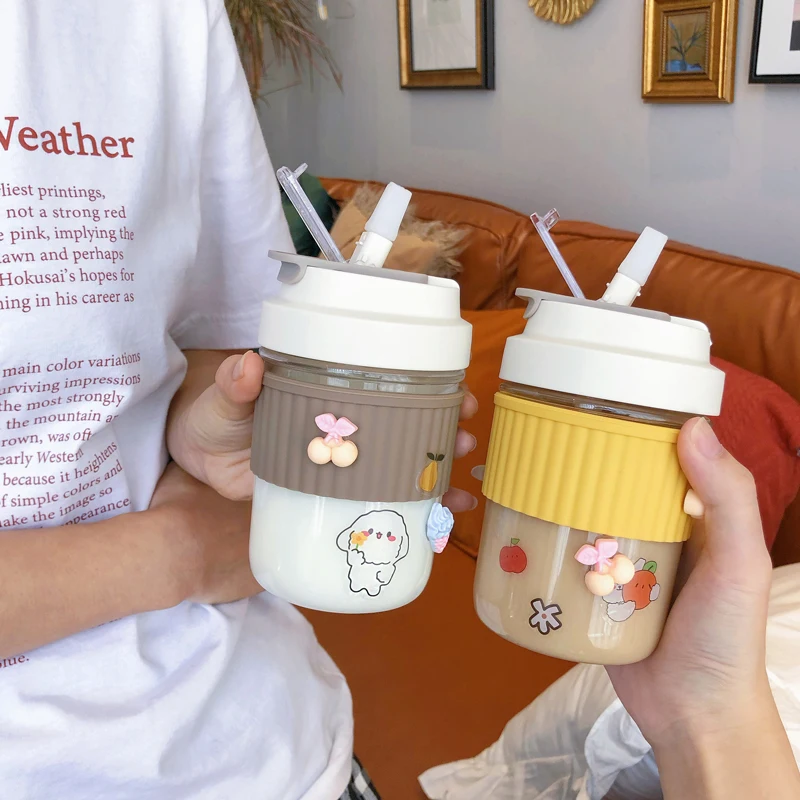 

400 мл портативная прозрачная пластиковая кофейная чашка с защитой от ожогов и двойной утечки сока, молока, чая, дорожная Подарочная чашка