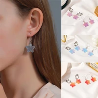 cute five pointed star soft candy earrings cartoon gradient frosted soft girl earrings creative vitality girl earrings %d1%81%d0%b5%d1%80%d1%8c%d0%b3%d0%b8