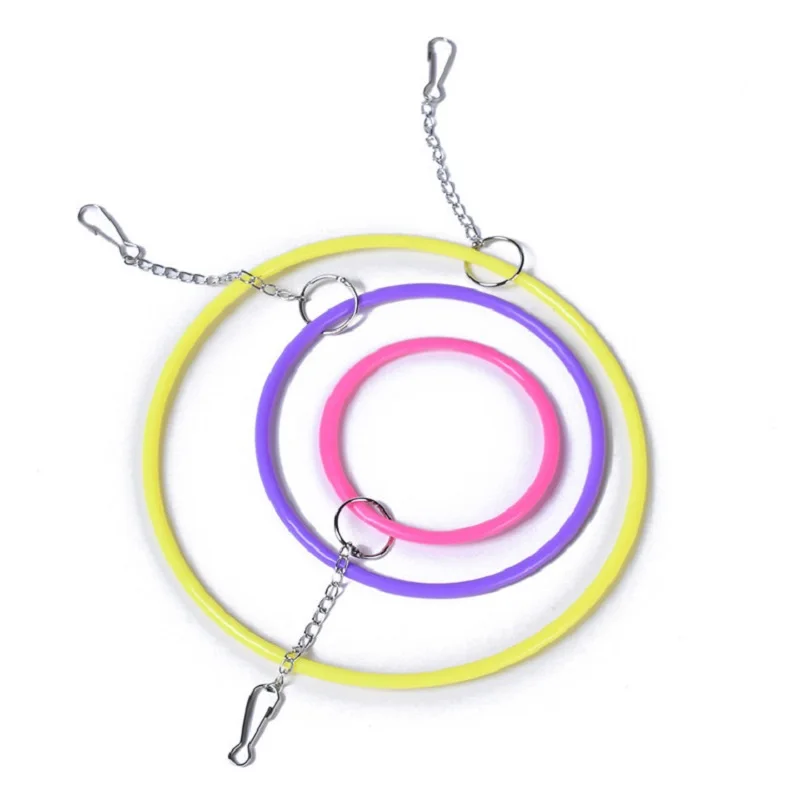 Птица Попугай игрушки Жевательная игрушка Висячие качели кольца для птиц