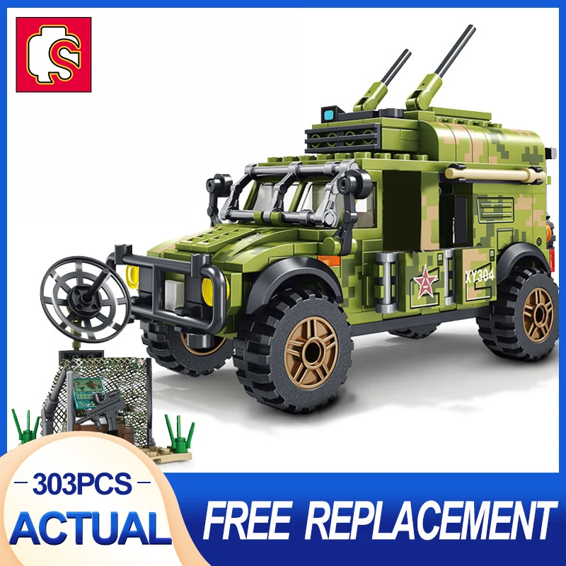 

SEMBO 105563 Dongfeng Warrior Armored Communication Command Vehicle Assembled Building Blocks Bricks Model Children's Toy Gift