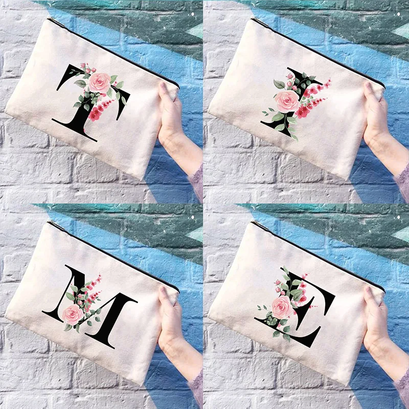 

Алфавита Цветочный принт Для женщин Дорожные сумки для хранения туалетных принадлежностей организовать женский косметический чехол Порта...