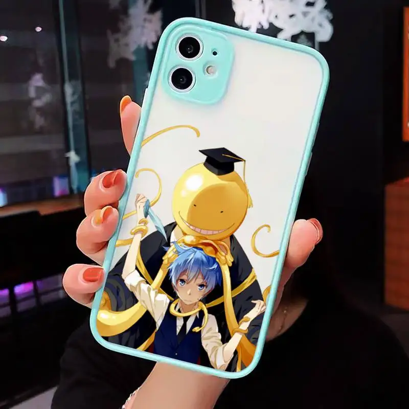 Чехол для телефона Assassination Classroom для iPhone 12 11 Mini Pro XR XS Max 7 8 Plus X, матовый прозрачный синий.