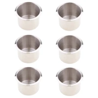 6 packs stainless steel cup drink holder for marine boat rv camper table