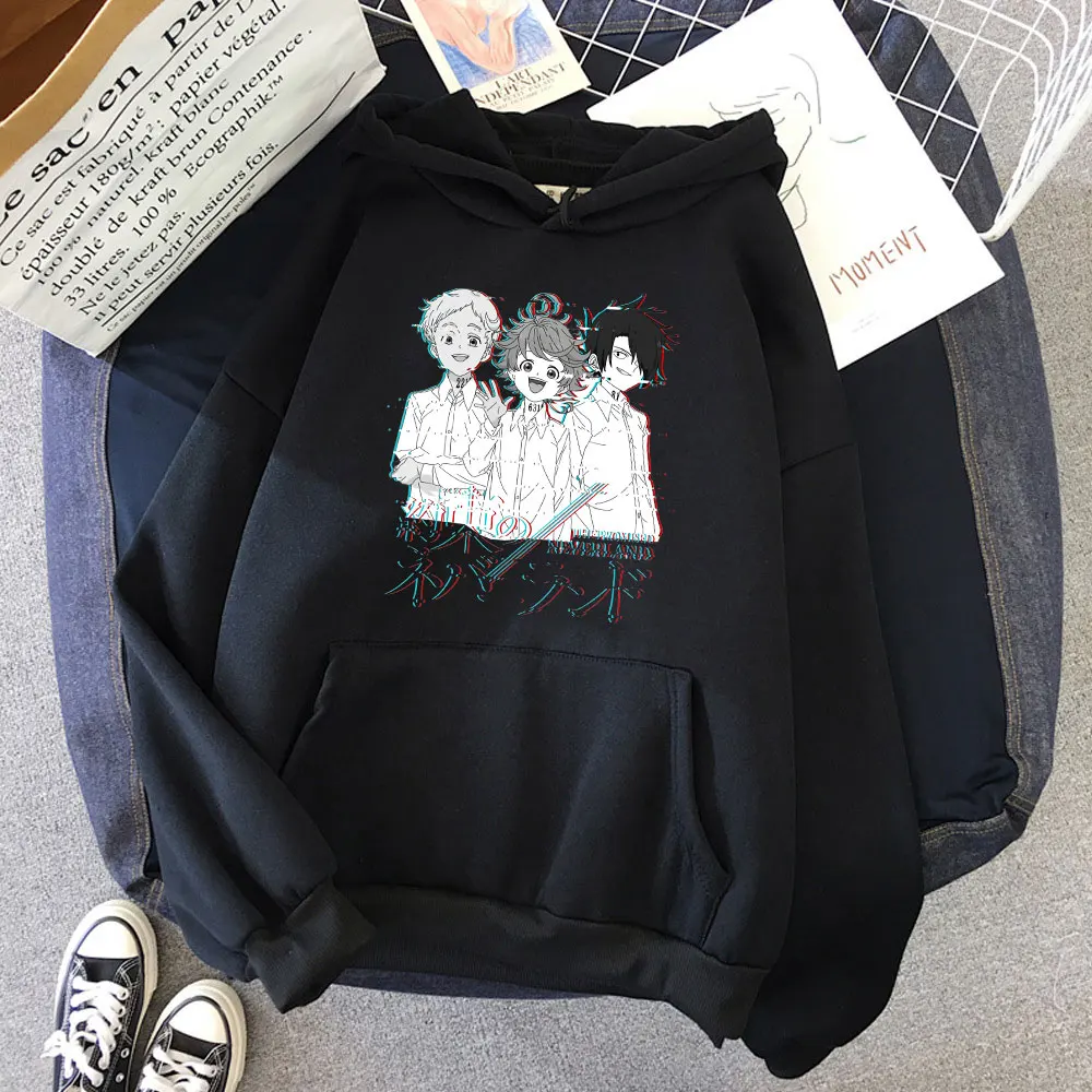 

Anime The Promised Neverland Emma Harajuku Crewneck Sportswear Hoody Tops Fashion Womens Pullover Casual Hoodie Popular Clothes