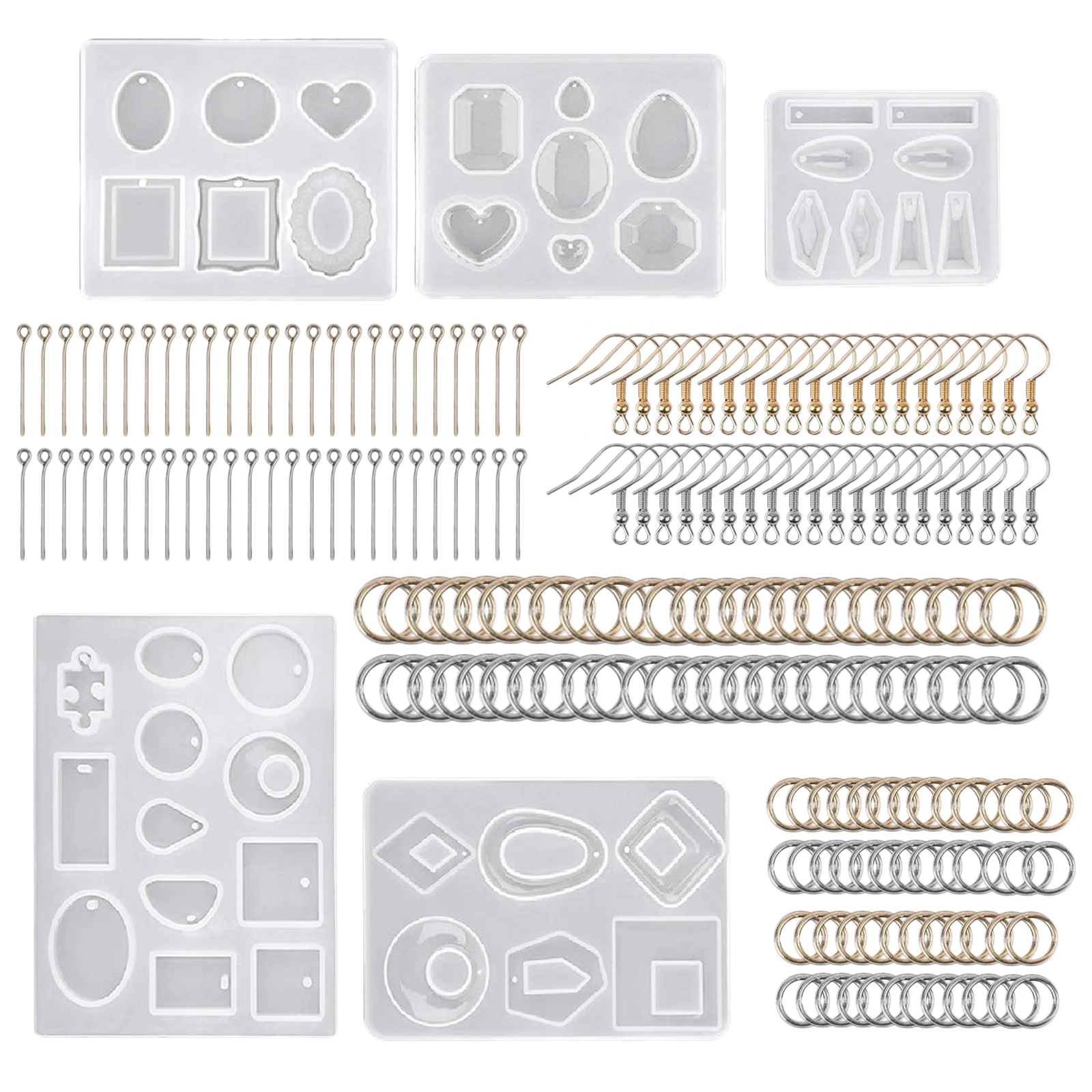

Pendant Mold Silicone Mold Casting Molds Jewelry Making Jewelry Tools with Earring Hooks, Jump Rings, Eye Pins
