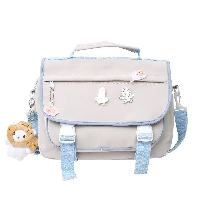 

Korean Multi-function Lovely Girl Backpack Japanese Preppy Style Students Schoolbag Large Badge Messenger Bag Travel Bag 2021