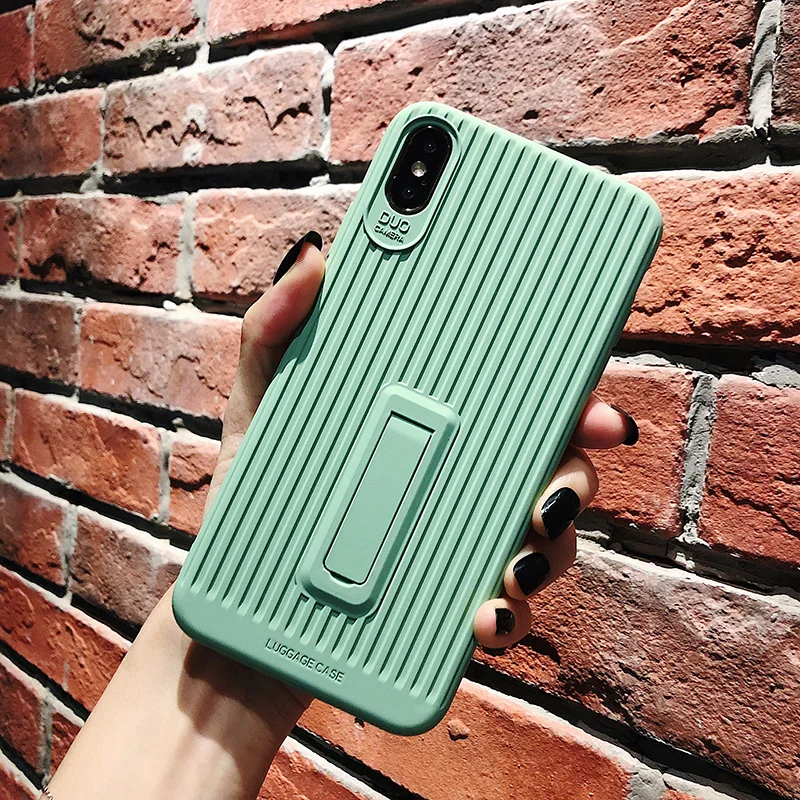 For iphone XS max XR X stripe Soft Phone Case 8plus 7 6 plus Candy Color stander cover Shell |