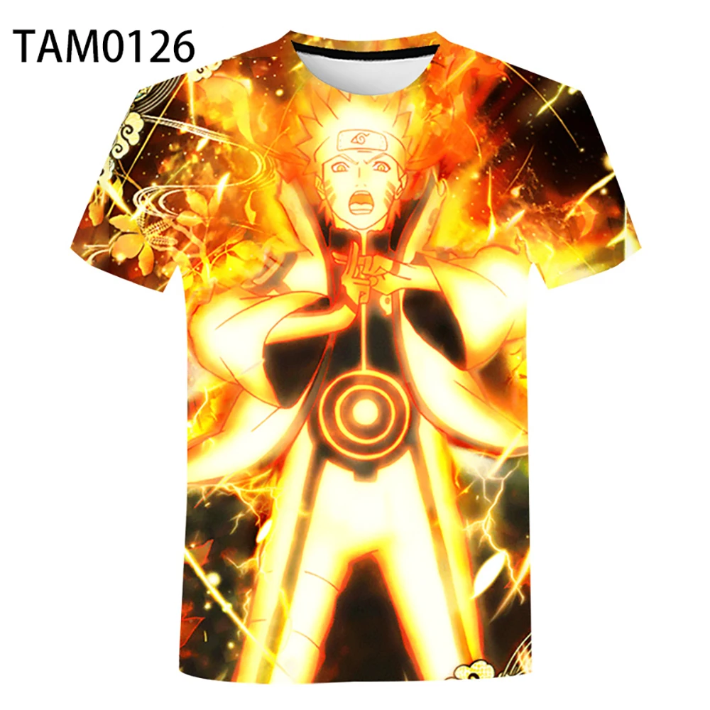 Мужские футболки с 3D принтом из японского аниме Nαruto Мужская футболка коротким