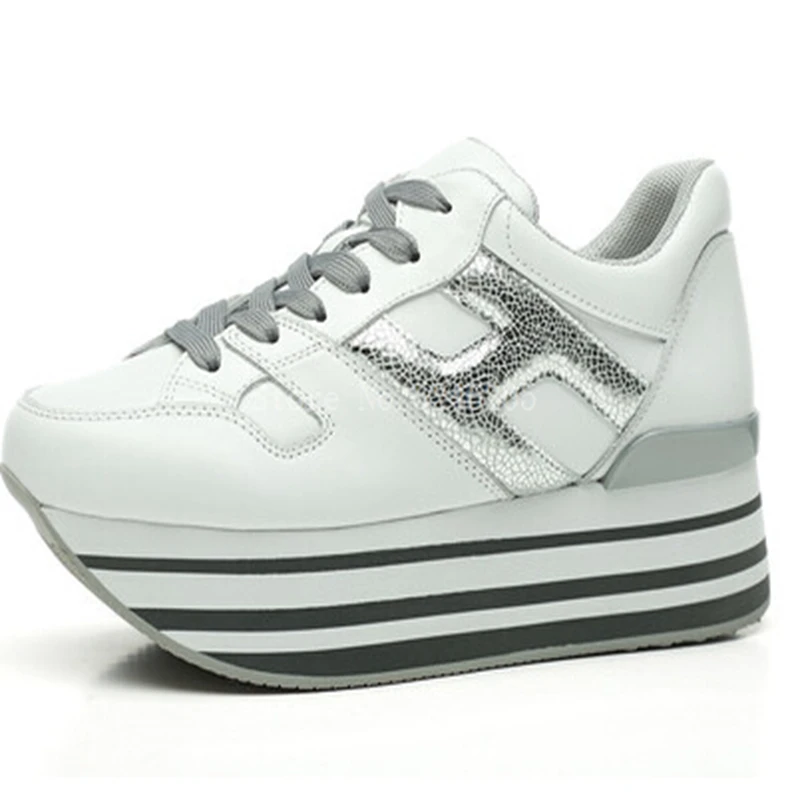 Женские кроссовки из натуральной кожи на платформе со шнуровкой|Женские и кеды| |