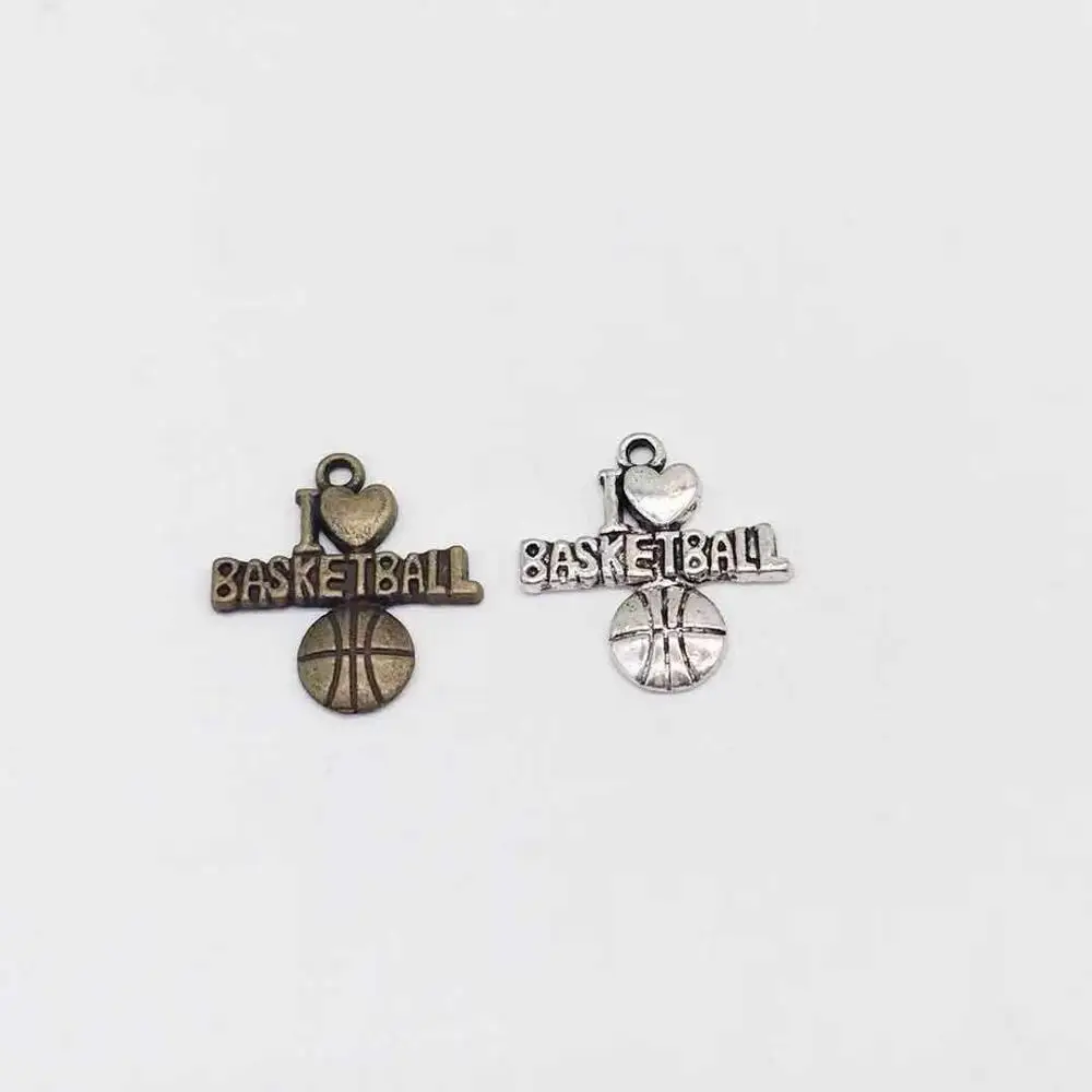 

High quality sport fashion 20 pcs love basketball charms fit DIY handmade necklace earring bracelet charms Jewelry Making