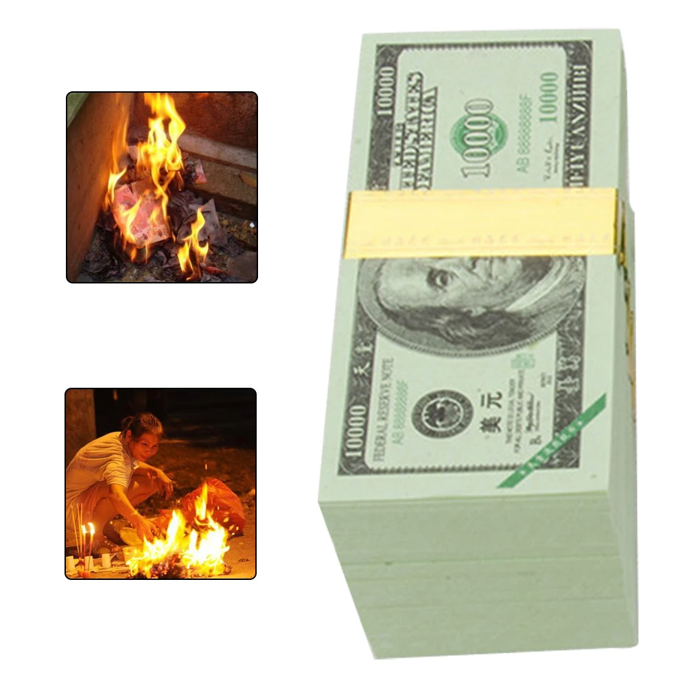

Ancestor Money Joss Paper Heaven Bank Notes Ghost US Dollars for Funeral Tomb-Sweeping Day Hungry Ghost Festival 400PCS