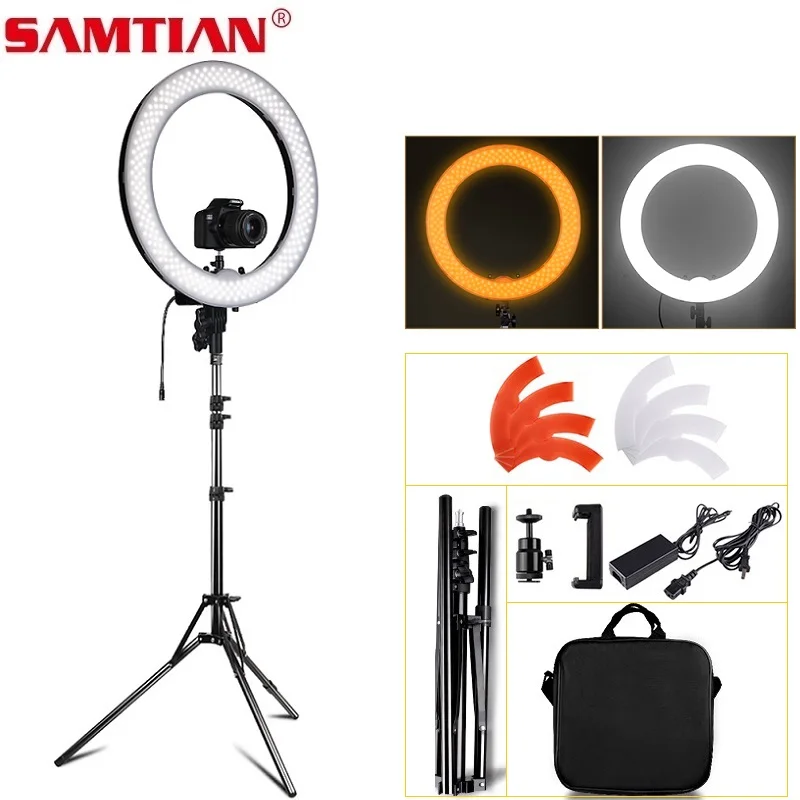 SAMTIAN Studio кольцо с фотографией 18 дюймов 240 шт. светодиодная кольцевая лампа зажимом