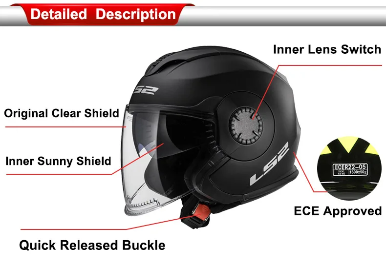 LS2 OF570 винтажный мотоциклетный шлем с двумя объективами скутер vespa для мужчин и