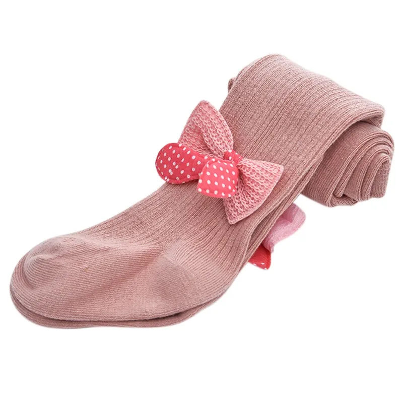 Детские трикотажные хлопковые колготки леггинсы с бантом | Мать и ребенок