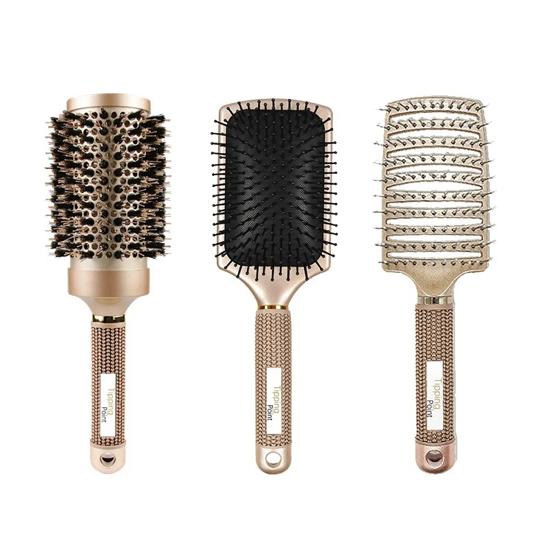 

3Pcs Hair Scalp Massage Comb Nylon Wet Curly Detangle Hair Brush Roller Comb for Salon Hairdressing Styling Tools