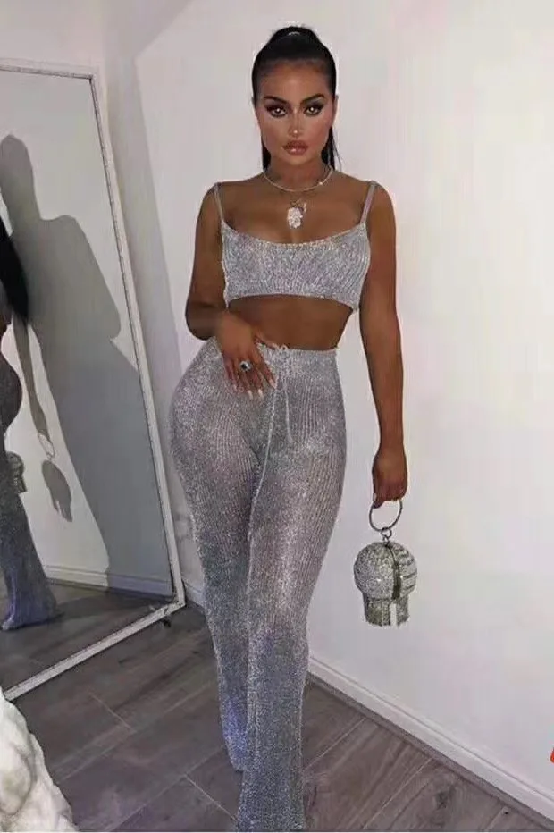 Женский сексуальный бандажный костюм летний спагетти на бретельках без бретелек