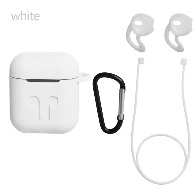 4 в 1 наушники силиконовый чехол анти-потеря провода наушники для Apple Airpods Air Pods Bluetooth беспроводные наушники аксессуары - Цвет: Белый