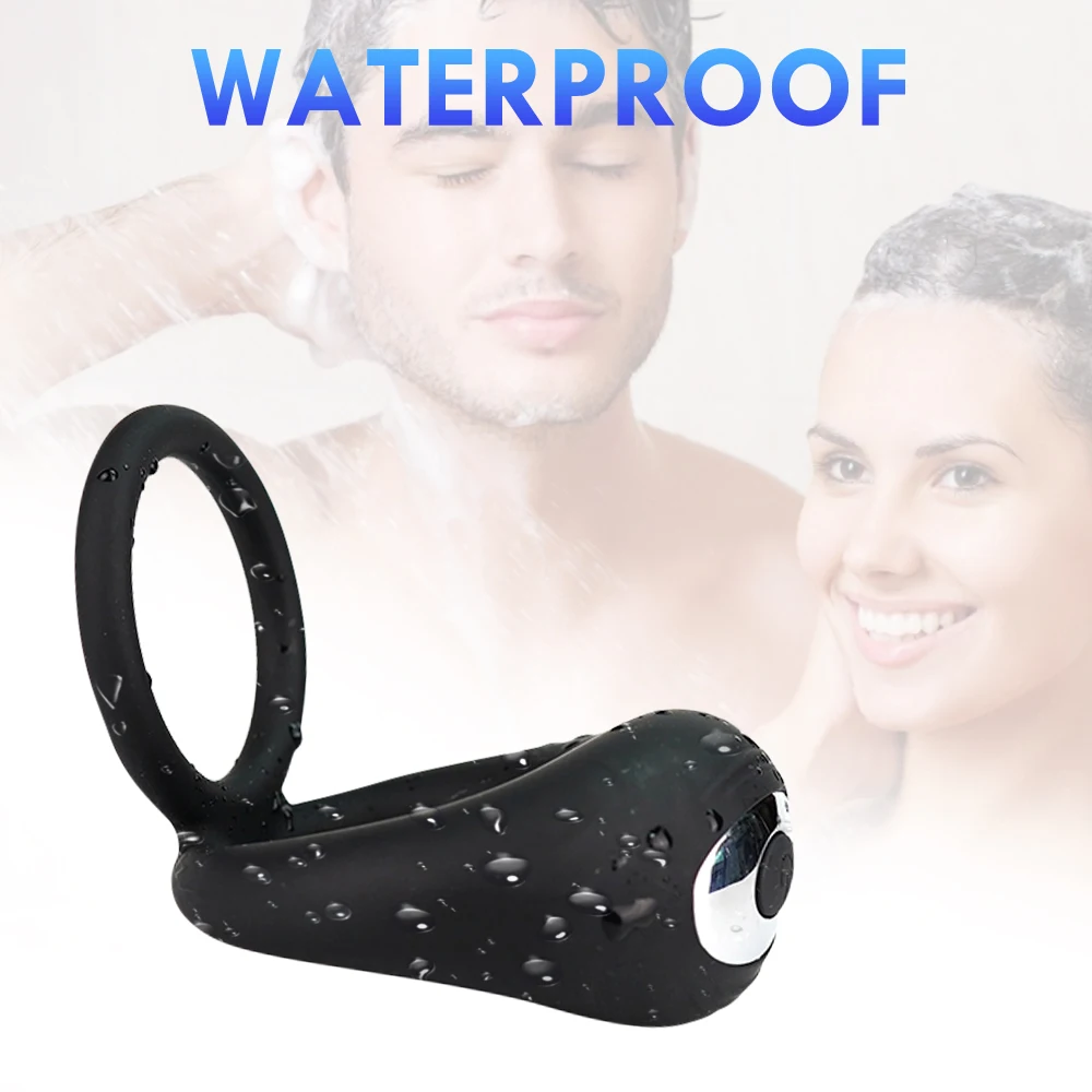 Двойное кольцо-вибратор Силиконовое кольцо на пенис массажер для задержки