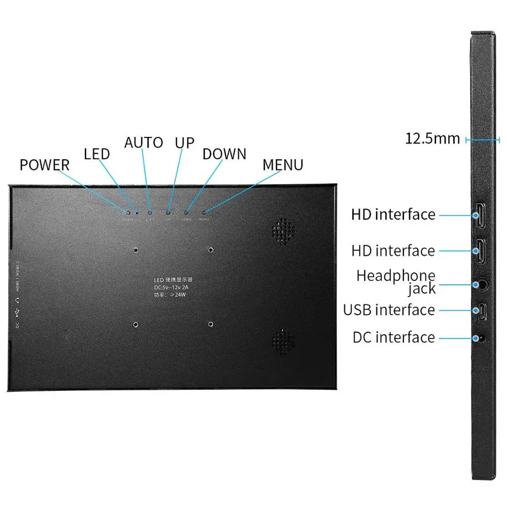

13.3" 2K Portable Monitor 2560x1440 Mini HDMI LCD Display Gaming Monitor PC for PS3/4 Xbox360 Computer laptop Raspberry Pi