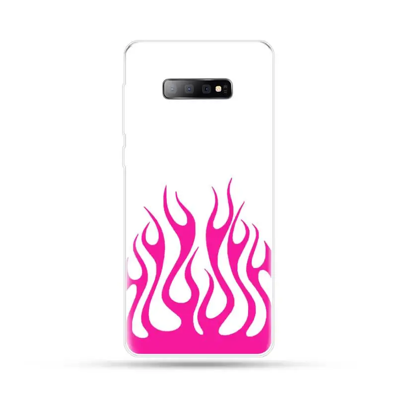 

Fashion Red Flames Fitted Phone Case For Samsung Galaxy S5 S6 S7 S8 S9 S10 S10e S20 edge plus lite cover funda shell