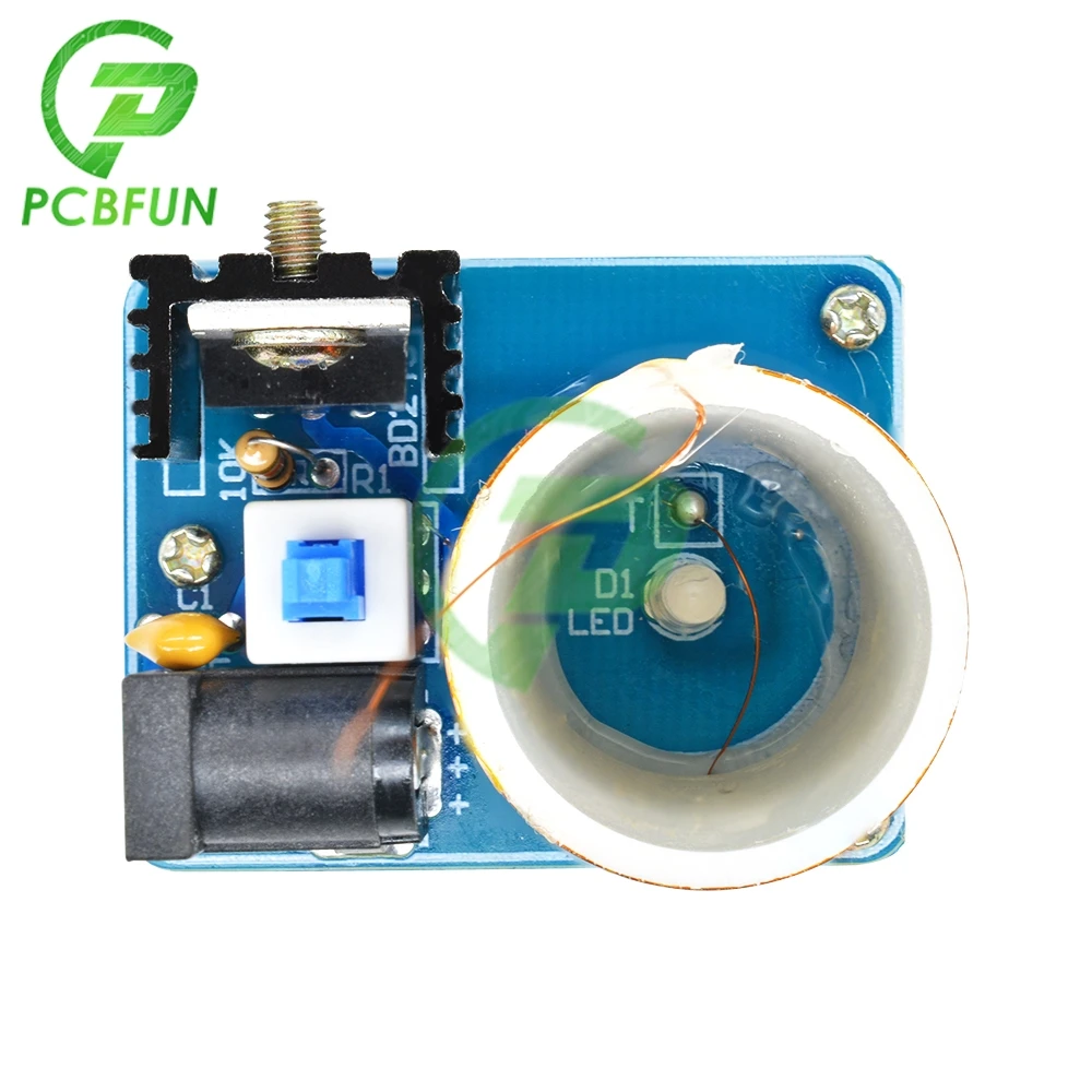 12V BD243 Mini Tesla Coil Kit Magic Props DIY Parts Empty Lights Technology Diy Electronics BD243C Wirelessly Transmit Electric