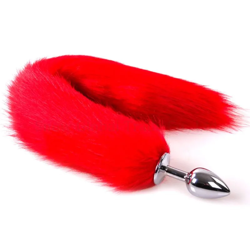Флирт металлическая Анальная пробка ложный Гладкий пушистый искусственный