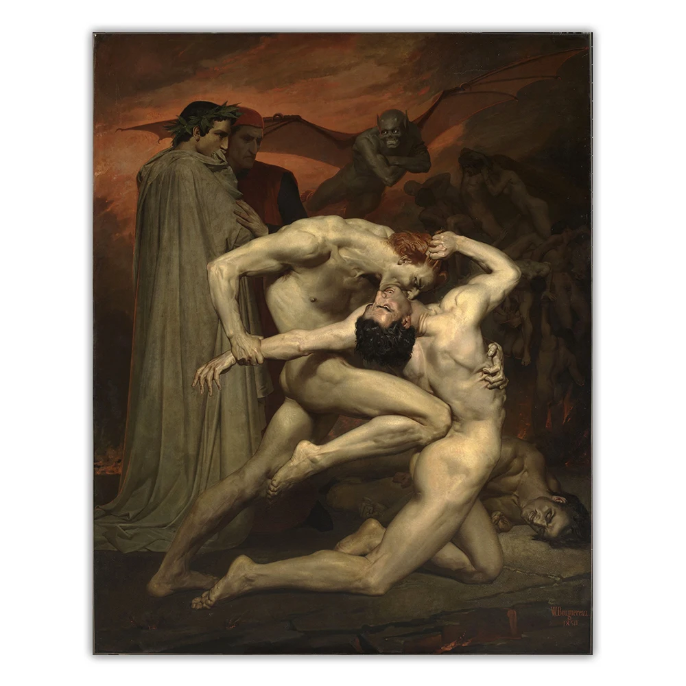 Цитон Вильям Адольф Bouguereau Dante Данте и Вирджил в аду Canvas Холст Картина маслом