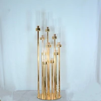 2021 new arrival 10 arms candelabra metal candle holder gold centerpieces for event wedding party decoration home decor