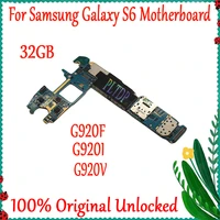32gb unlocked for samsung galaxy s6 g920fg920v920i motherboard with chips100 original good workingfree shipping