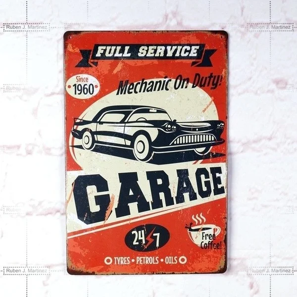 

Artistic tinplate painting Full Service Of Garage Metal Tin Sign Retro Bar Home Pub Wall Decor Art Poster