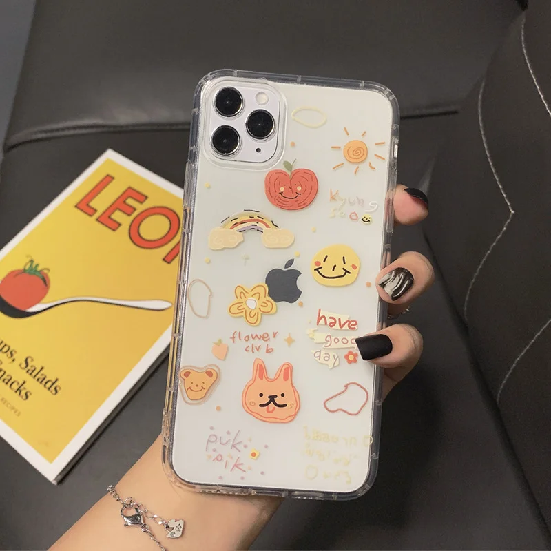 

phone case Cartoon mobile phone shell for iphone11 XR XS 7/8/SE 2020 11pro Xs 7p/8plus X/Xs ins graffiti airbag painting