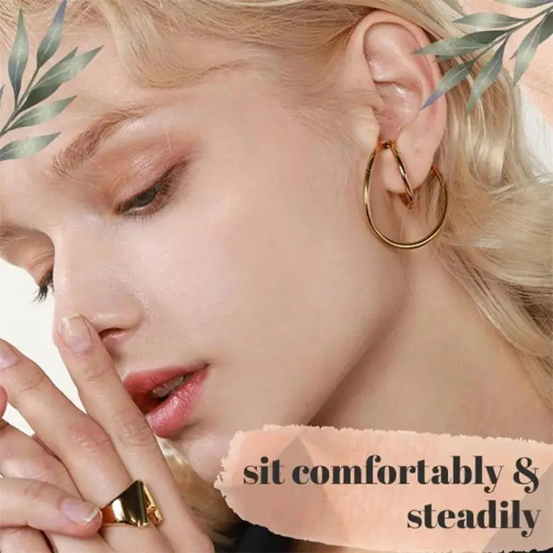 Клипсы женские двухслойные металлические 2021 простые изогнутый пирсинг |