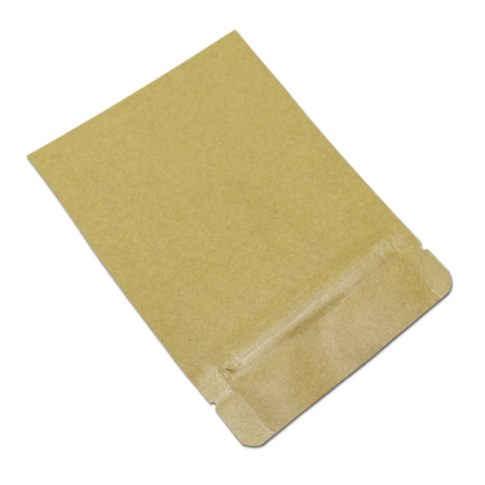 6*8cm Brown Kraft Paper Aluminum Foil Zip Lock Package Bag Reclosable Heat Seal Zipper Mylar Pouch for Snack Powder Nuts Packing | Дом и сад