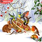 HUACAN 5D алмазная картина птица полная дрель квадратная круглая Алмазная вышивка животное кролик мозаика Зимний Рождественский подарок