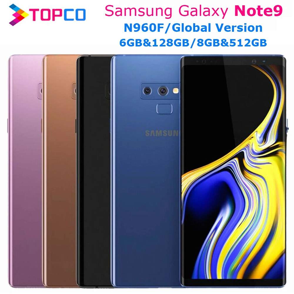 Оригинальный разблокированный Samsung Galaxy Note9 N960F 128 ГБ и 512 Note 9 LTE мобильный телефон