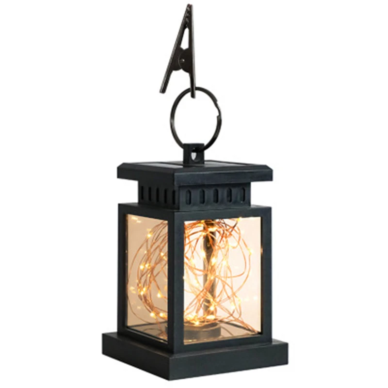 

Solar Hanging Lantern Outdoor Candle Effect Light with Stake for Garden Patio Lawn Deck Umbrella Tree Yard Driveway-Warm White