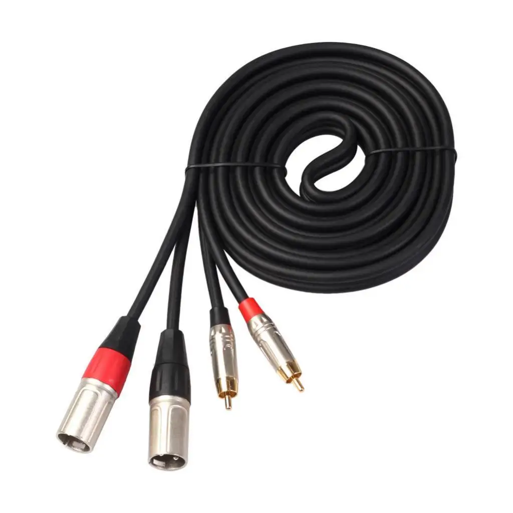 

Dual XLR Male to Dual RCA Male Cable Microphone - 2-XLRM to 2-RCA Audio Cord