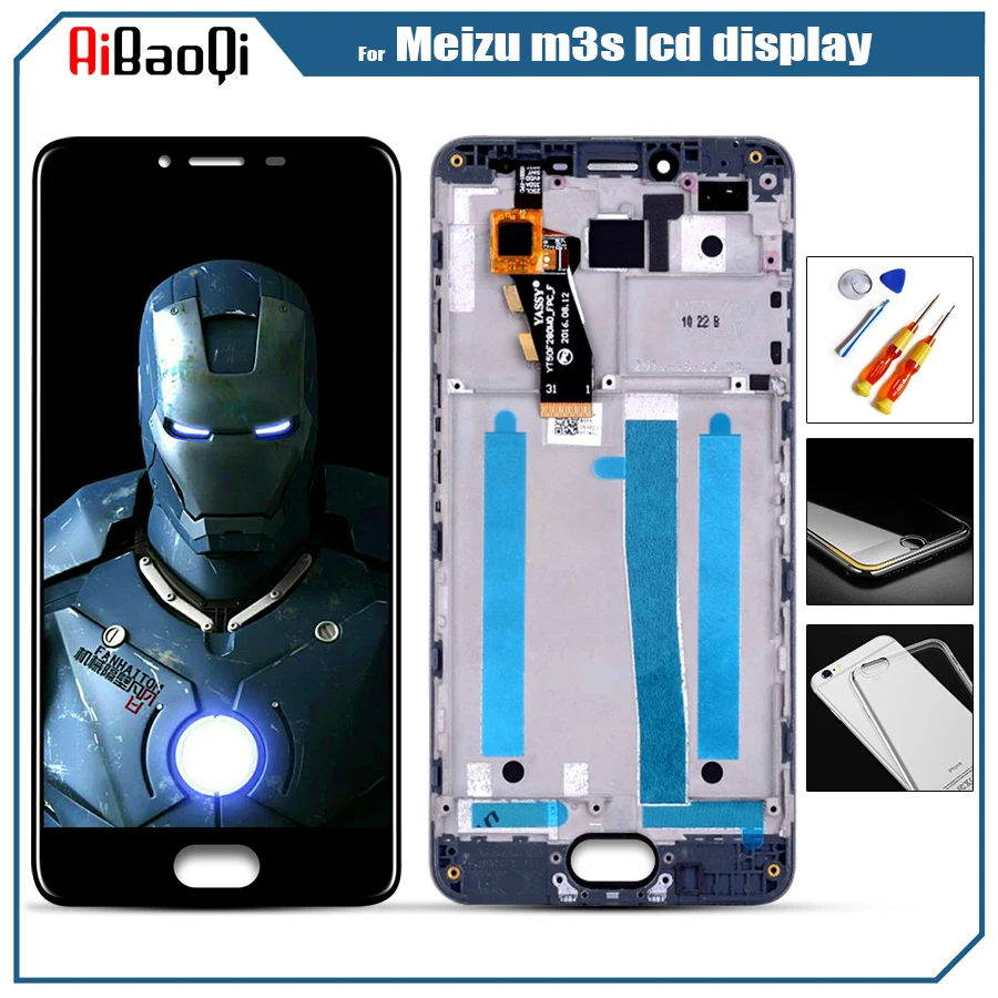 ЖК-дисплей кодирующий преобразователь сенсорного экрана в сборе для Meizu M3S, сменный ЖК-дисплей 5,0 дюйма с рамкой Y685H Y685Q ЖК-дисплей кодирующий преобразователь сенсорного экрана в сборе для Meizu M3S, сменный ЖК-дисплей 5,0 дюйма с рамкой Y685H Y685Q
