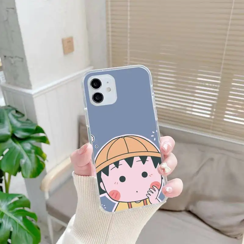 

Cartoon Chibi Maruko Chan Phone Case For iphone 7 8 plus x xr xs 11 12 mini pro max transparent nax fundas cover