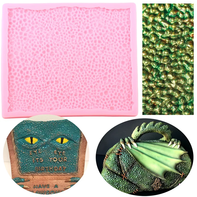 

3D Dinosaur Skin Silicone Molds Cupcake Topper Candy Resin Clay Mould Chocolate Fondant Cake Border Mold Cake Decorating Tools