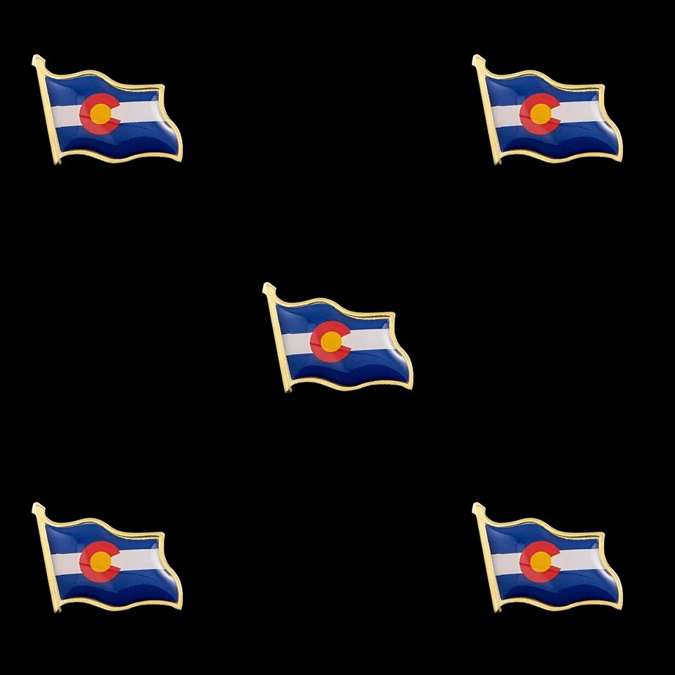 5 шт. США штат Colorado эмаль набор значков пользовательский мешочек для брошек