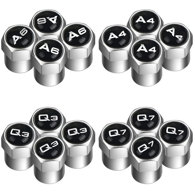 Колпачки на клапаны автомобильные 4 шт. алюминиевые колпачки шток шины для AUDI A3 A4