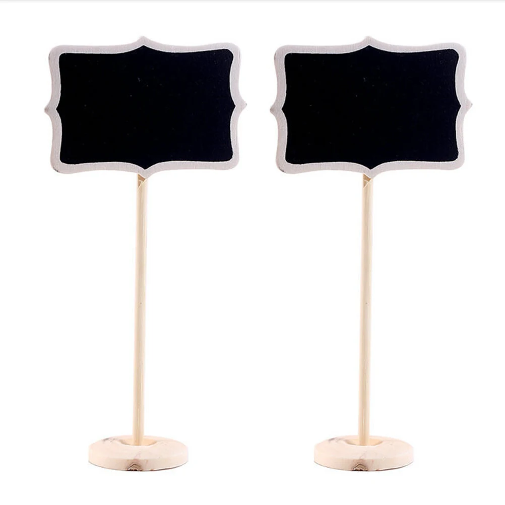 10 Pcs New Mini Wooden Number Blackboard Wood Chalkboard Table On Stick Stand Holder for Wedding Event Decoration |