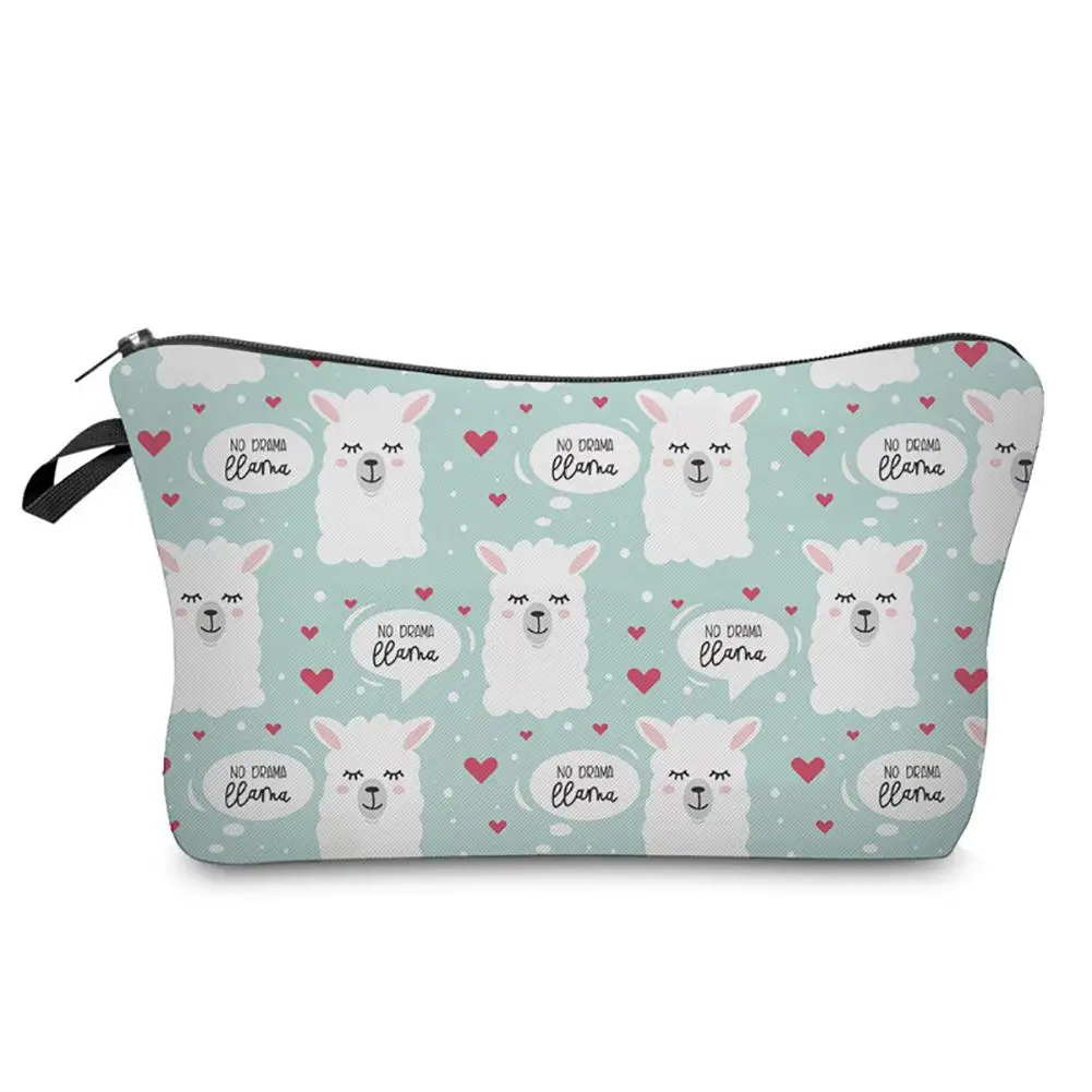 

Portable Cute Llama Alpaca Printed Travel Cosmetic Storage Bag Container Holder Make Up Case Necessaries