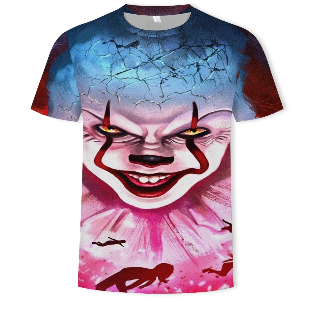 

Hip-hop clown 3d printing men's T-shirt summer fashion O-neck oversized street men's shirt casual breathable t-shirt men