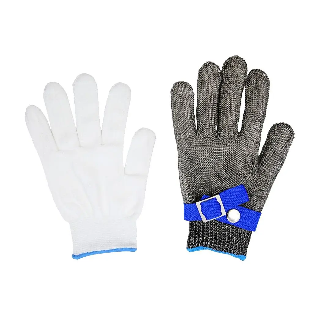 

5 Level Anti-cutting Glove Safety Glove Stainless Steel Wire Hand Protector Adjustable Unisex Butcher Food Processing Glove