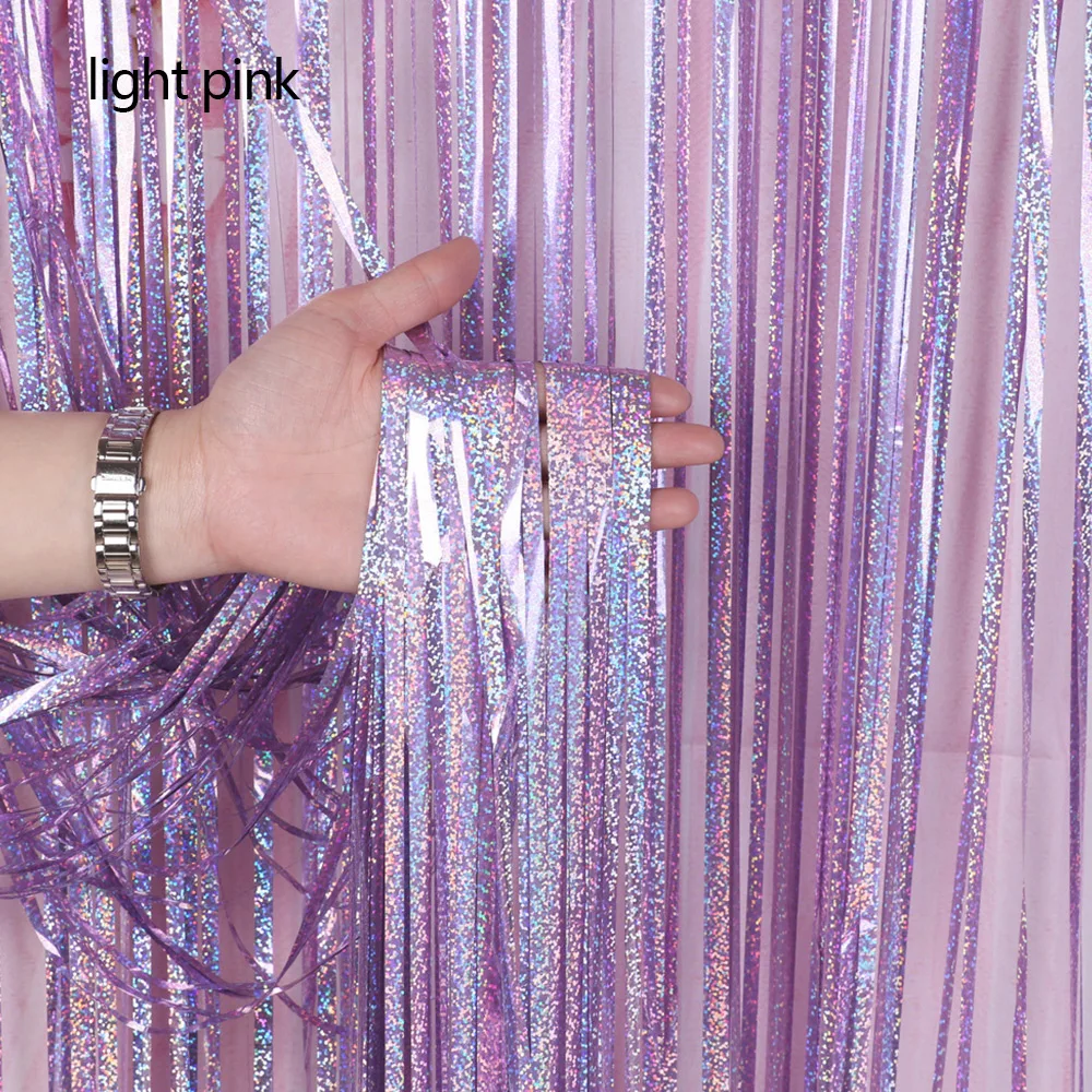 3 м вечерние фон Шторы металлическая бахрома из фольги мерцание украшения стены