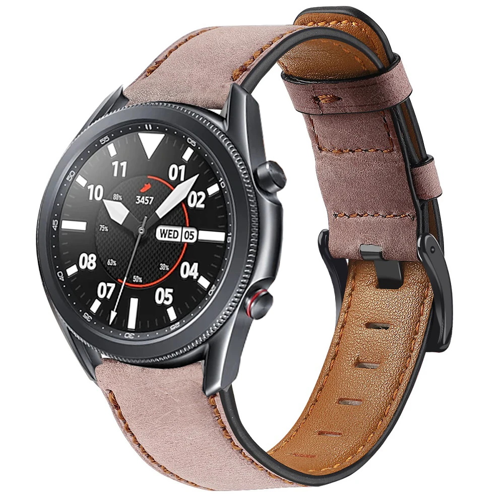 

galaxy watch 3 45mm band for samsung Gear S3 Frontier huawei watch gt 2e leather strap for amazfit gtr 47mm Ticwatch Pro 2020