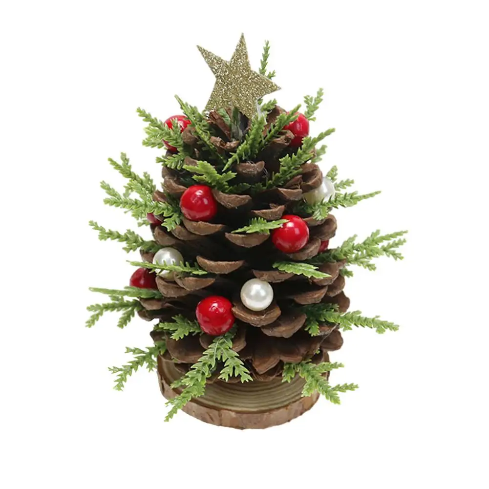 

DIY Настольная мини Рождественская елка мини елка DIY материалы сосновые конусы украшения для дверей стена Праздничная вечеринка